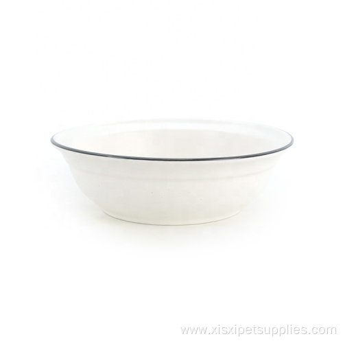 Pet Feeding Bowl 2 Sizes White Ceramic